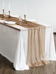 Lilac Sheer Table Runner - Elegant Rustic Wedding & Party Decor - 2m x 74cm (Light Brown)