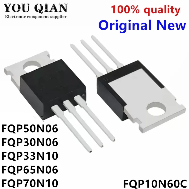 5PCS-FQP50N06-TO220-50N06-TO-220-FQP30N06-30N06-FQP33N10-33N10-FQP65N06 ...