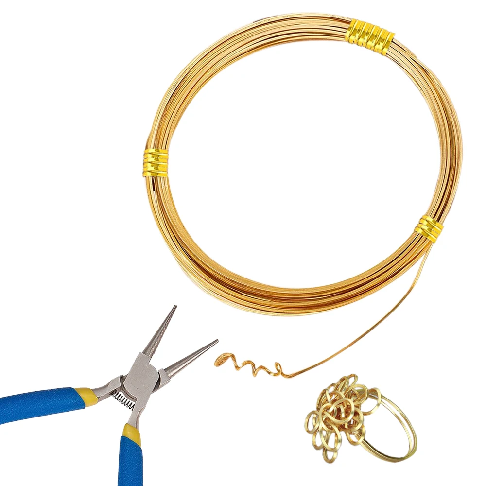 Premium Brass Wire for Jewelry Crafting - 6 Meters Square Wire in Multiple Thicknesses (0.6/0.8/1mm)