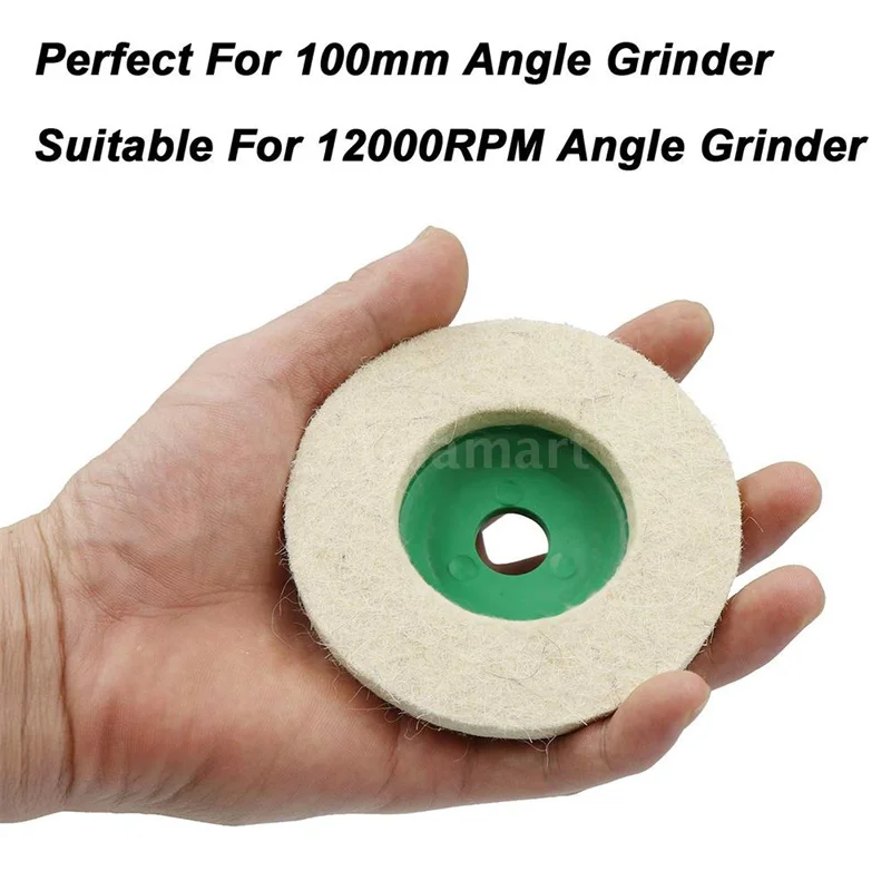 10pcs 4 Inch Wool ing Grinding Wheel Felt Polishing Discs Pads Set for 100mm Angle Grinder Polishing Machine