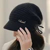 Winter new hat for women, autumn and winter Western style knitted hat, double-layer thick cold proof toe cap 4