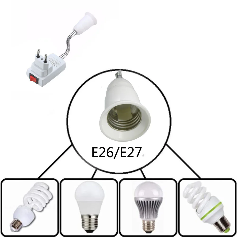 E27 Flexible Bulb Light Expansion Adapter Converter Power Socket Screw Lamp Wall Extend Converter Base Holder US/EU plug lamp holder,lamp bulb holder,socket converter,lamp base,lamp socket adapter,lamp socket extender,diy lighting accessories,switch socket,lamp socket tool