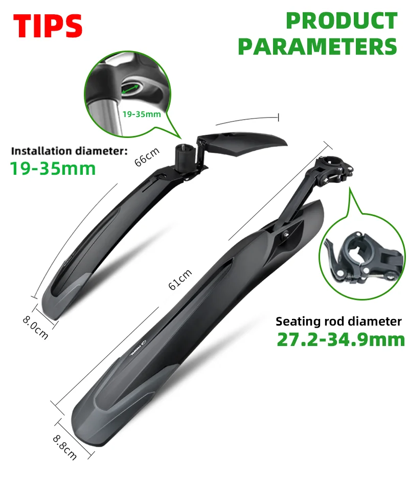 Parafango RBRL Per Bicicletta - Posteriore Universale 24-29 Pollici - Foto 5