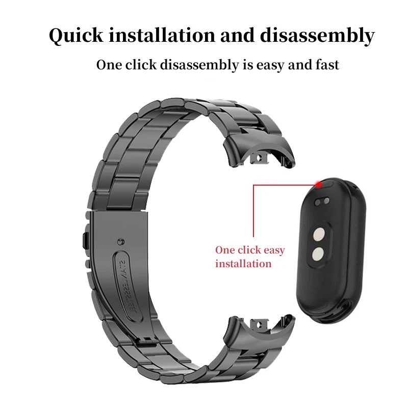 Metal Strap For Xiaomi Mi Band 8 Smartband Accessories Stainless Steel Replacement Pulseira Bracelet for Miband 8 Wristband