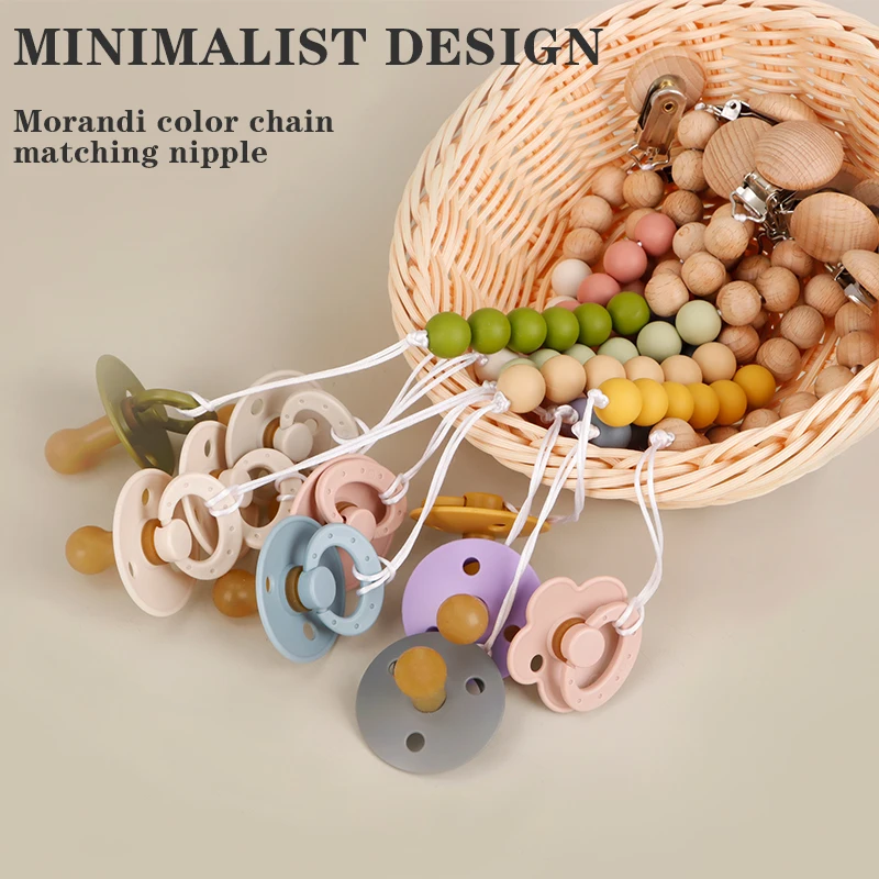 New Design Baby Silicone Pacifier Holder Pacifier Chain Clip Baby Nursing Cavity Toy Silicone Pacifier Baby Accessories 3