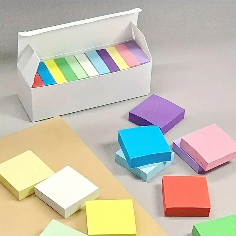 Set da 11 Pezzi di Foglietti Adesivi Fluorescenti Colorati con Copertina per Planner, Forniture per Scuola e Ufficio - immagine 3