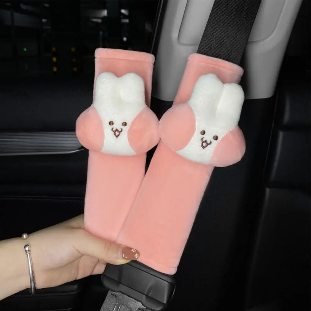 Stain Resistant Wearresistant Cute Plush Rabbit Car Seat Belt Cover