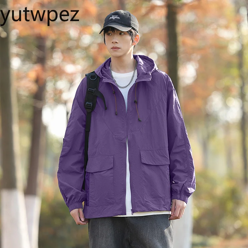 야외 하이킹 낚시 UPF50+ 자외선 차단 재킷 안티 UV 초박형 통기성 후드 사이클링 캠핑 스포츠 스킨 코트 유니섹스