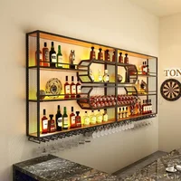 Drinks Bar Cabinet Portable Shelves Luxury Whiskey Iron Wine Rack Outdoor Home Open Cabinets Display Vitrinas Full Bar Furniture 2