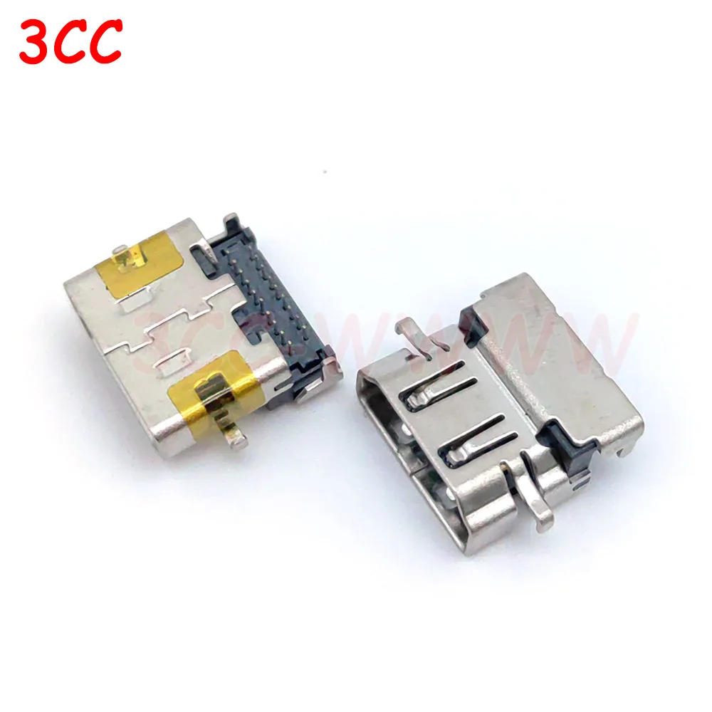 PROBOOK 430 G3 레노버 아수스 HP 삼성 노트북용 교체 암 잭, PCB 소켓 커넥터, HDMI 호환 포트, 19P, 2 개