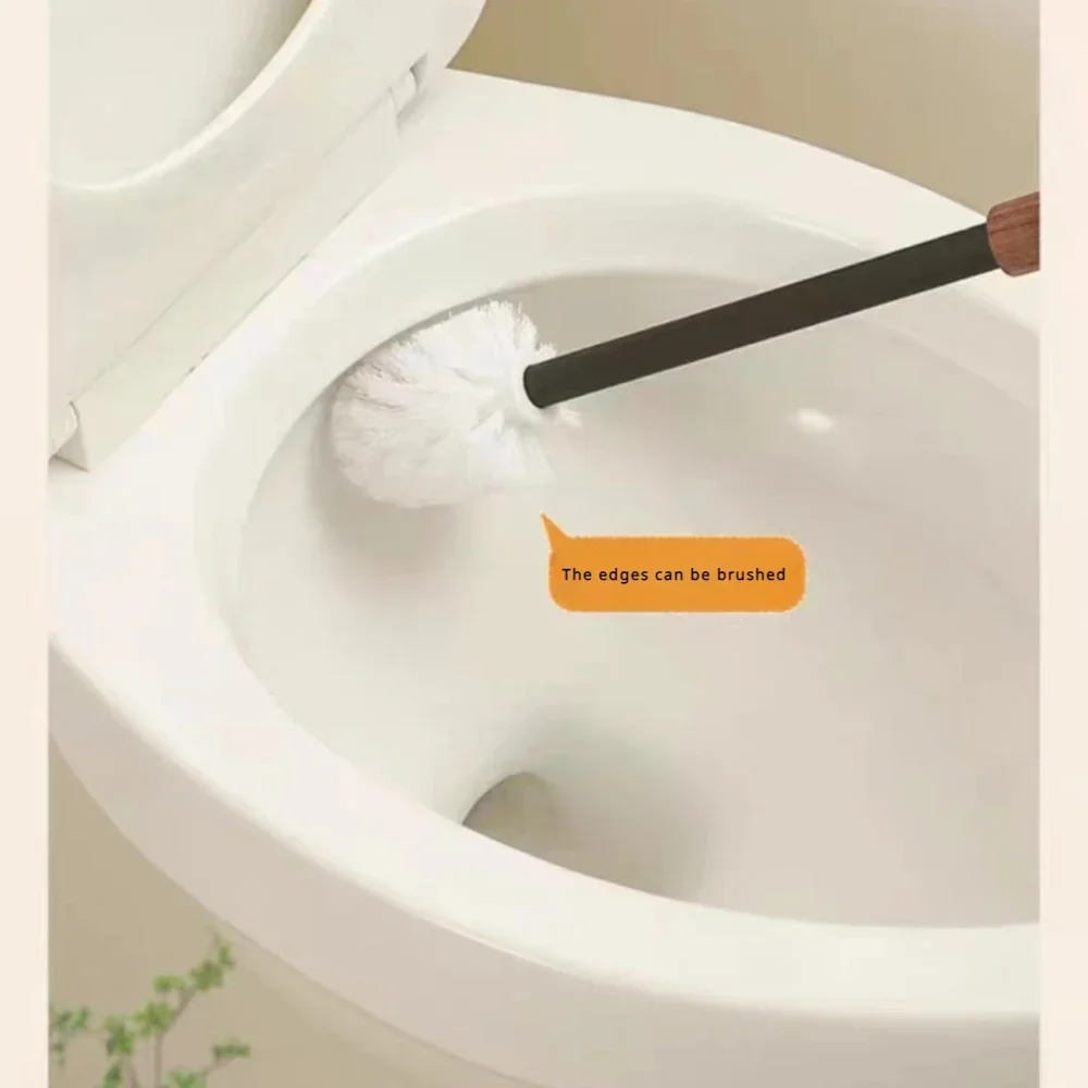 Walnut Metal Toilet Brush Holder Wall Mounted no dead Toilet Brush Storage Rack Bathroom Shelf Toilets Set Accessories