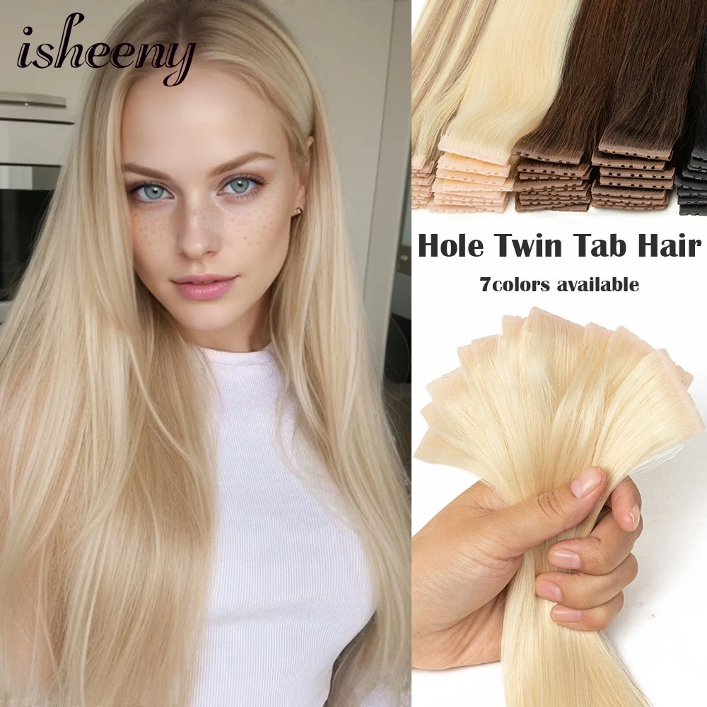 Invisible Hole Weft Human Hair Extensions 12"-24" Double Inject Twin Tabs Hair 4cm Width Micro Ring Pull Through 10pcs human hair extensions hair extensions