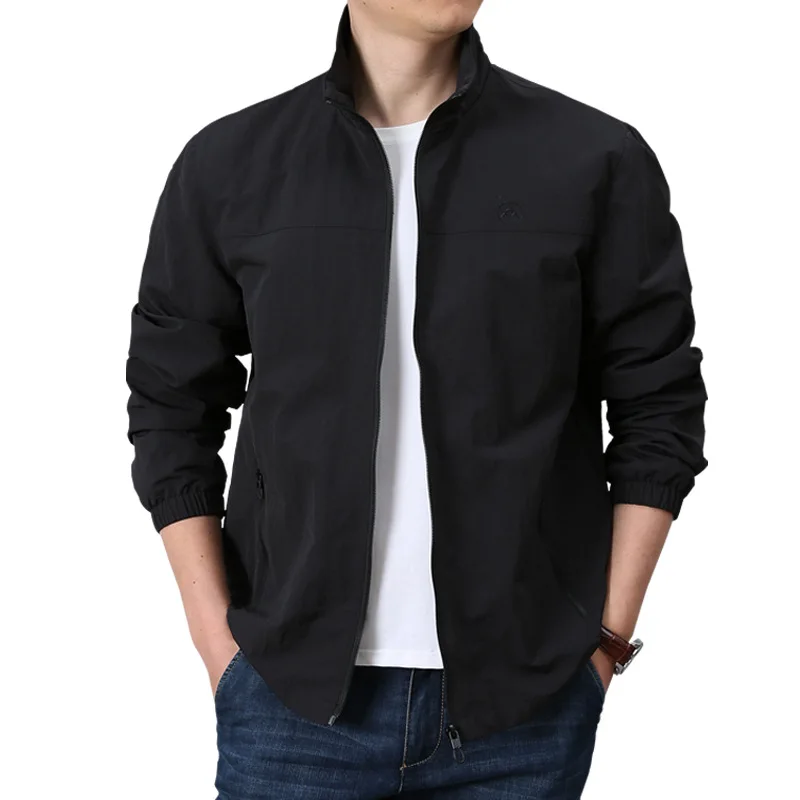 Giacca militare primavera autunno uomo casual colletto alla coreana tinta unita cappotto sottile uomo Jaqueta Masculina giacca bomber con fodera in rete_voghion.com