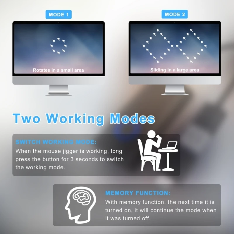 드라이브가 필요 없는 USB 마우스 셰이커, 마우스 움직임 시뮬레이터로 PC/컴퓨터 활동 유지