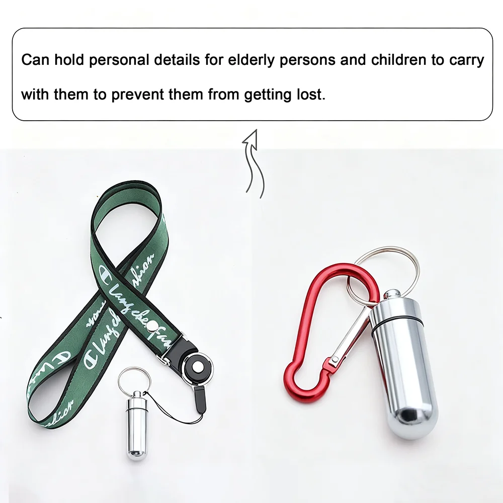 Portable Aluminium Alloy Mini Keychain Storage Bottle with Sealed Compartment Outdoor Waterproof Metal Medicine Case PillBox