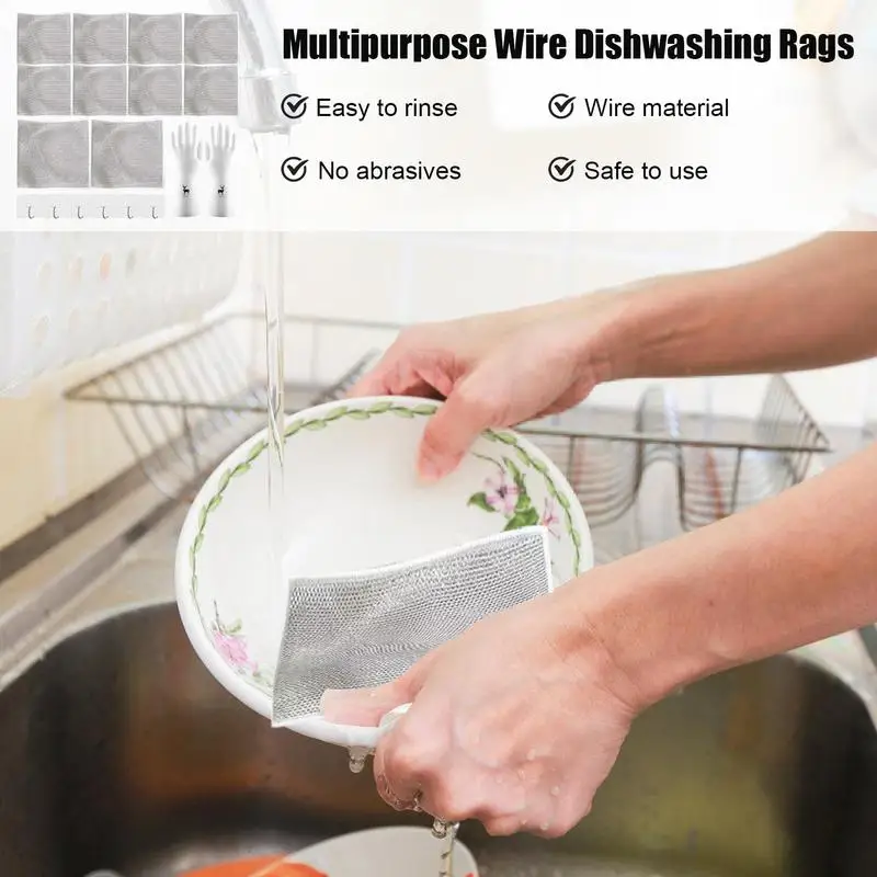 Multipurpose Steel Wire Dishwashing Rags New Rust Removal Cleaning Cloth  Kitchen Dishwashing Towel Reusable Dishwashing Rags - AliExpress