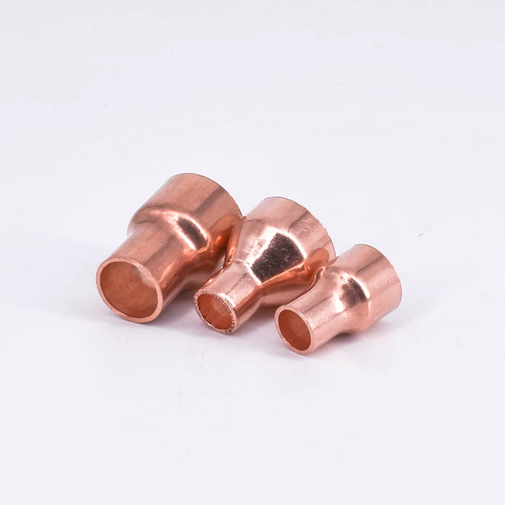 

32 35 38mm To 12.7 15 16 19 22 25.4 28.6mm ID 99.9% Copper End Feed Solder Reducer Reducing Fitting Coupler For Air Condition