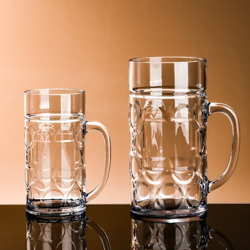 1PCS Pack 1L Beer Mug Reusable Unbreakable Mug Plastic BRA Free Acrylic Cups Bar Party Cold Drinks Juice or Ice Water