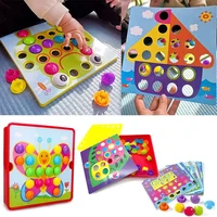 Cute Mushroom Nail DIY Cartoon Handmade Toys Children's Montessori Educational Toys Intelligent 3D Puzzle Game Jigsaw Board Gift 1
