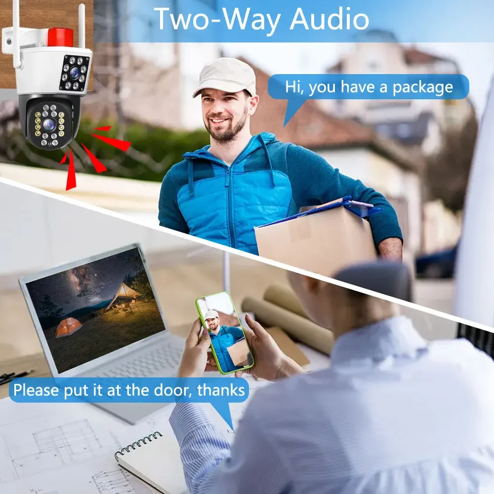 4K 8MP Security Protection Dual Lens WIFI IP Camera Video Surveillance Outdoor PTZ Color Night Vision AI Auto Tracking eseecloud 2