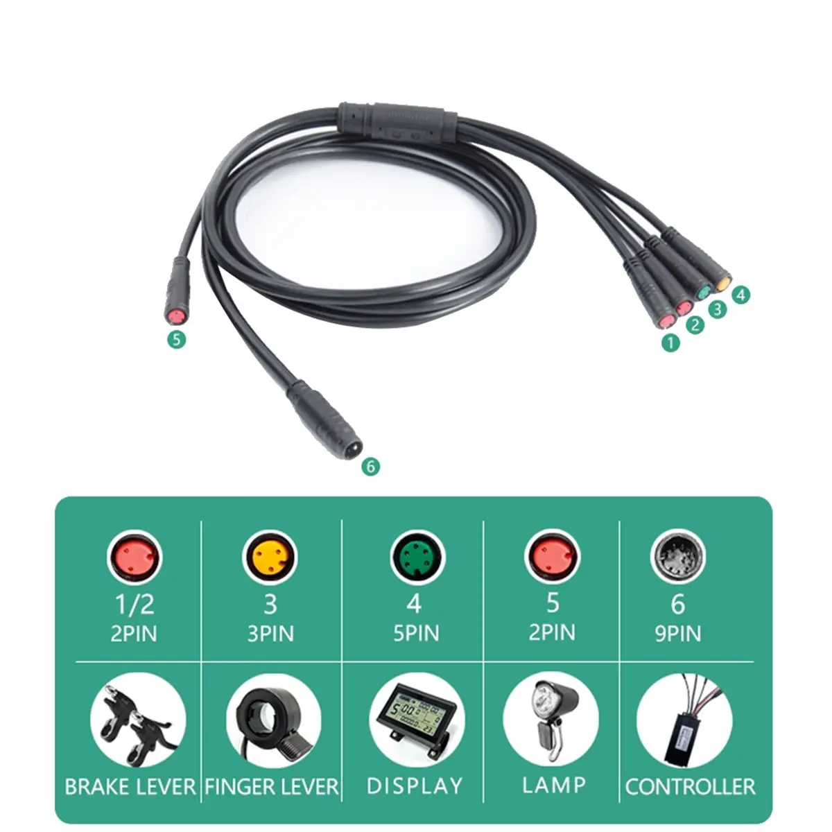 A10R 3모드 Ebike 사인파 컨트롤러 15A 36V/48/52V(S869 LCD 컬러 디스플레이 포함) 전기 자전거 모터 변환 키트