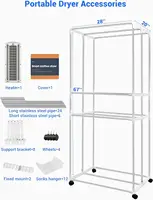 Портативная электрическая сушилка для одежды, 110 В-1600 Вт, подогрев одежды, путешествия, с таймером, электрическая сушилка для одежды — изображение 6