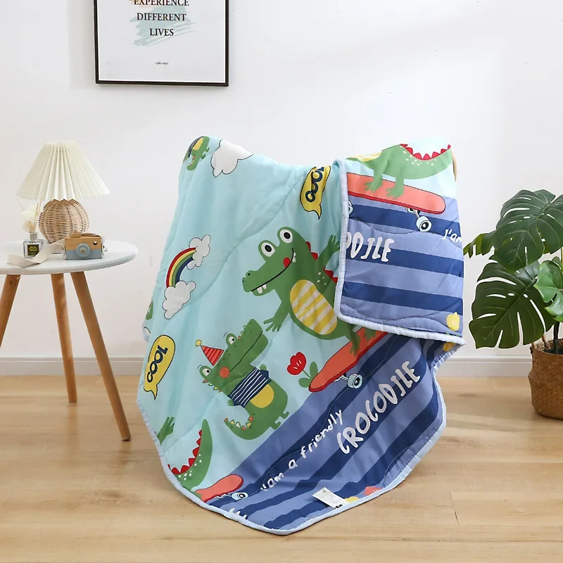 Creative Children's Summer Cool Quilt, Air-conditioned Breathable Newborn Quilts, Super Soft Printing Blanket, 110x140cm, 1Pc