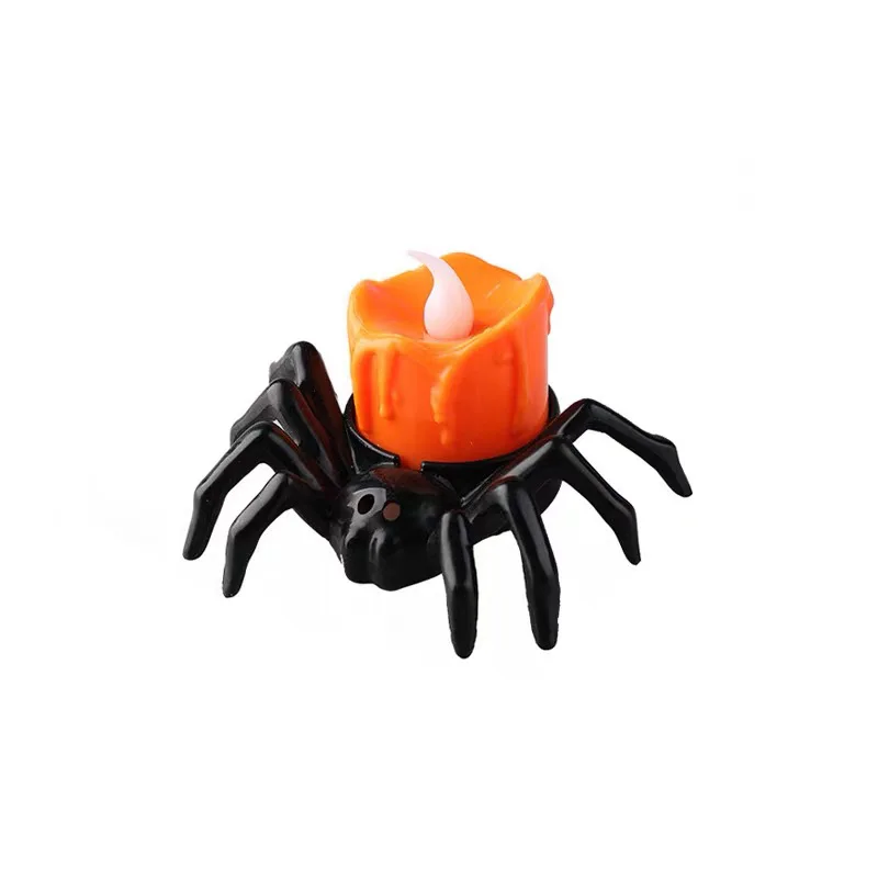 Haunted House Halloween Party Decor Horror Props Halloween Decorations LED Candle Light Plastic Spider Pumpkin Lamp For Home Bar 6