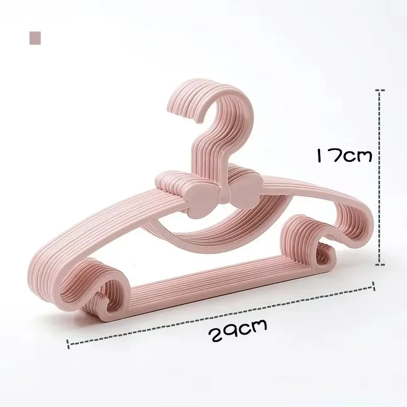 Cute Bow Children's Clothes Hanger Plastic Clothes Hanger For Baby Clothes Jacket Household Thick Drying Clothes Hanger Storage