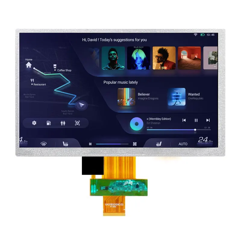 NJ080IA-10D 8.0 Inch LVDS 40P TFT LCD Screen With Touch Panel Controller Board 1024*600 Resolution High Brightness 500 4 3 inch hmi tft liquid crystal display module with controller board and high resolution of 1024 600 for industrial use