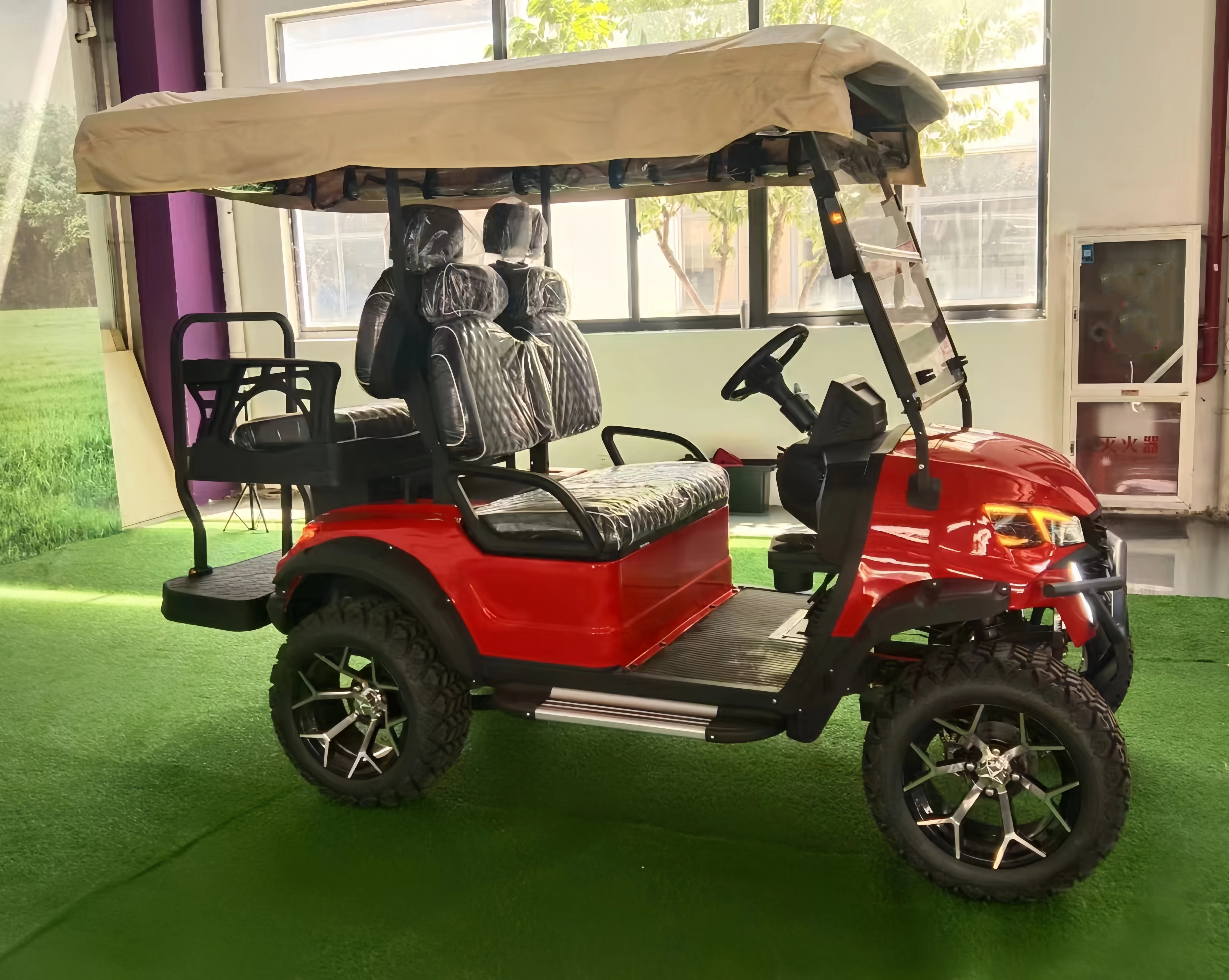CE Approved Chinese 6 Passenger Hunting Electric Golf Cart Body Color Seat Color Lifted Buggy