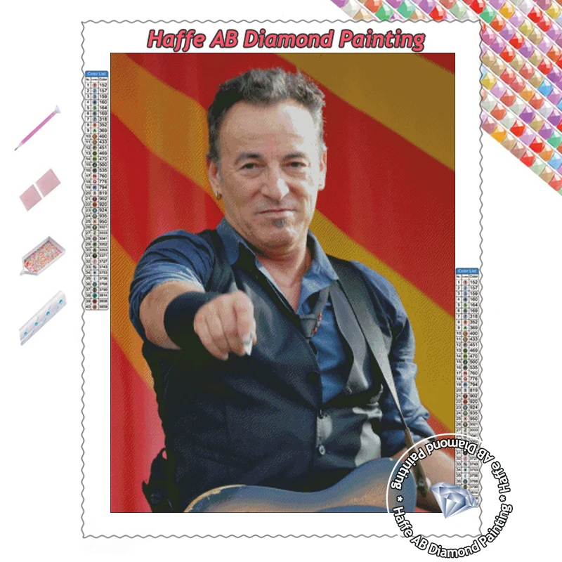 Diamond Painting 5d Bruce Springsteen Street Band AB Drills Rock Music Singer Photo Art Mosaic Cross Stitch Kits Home Decor