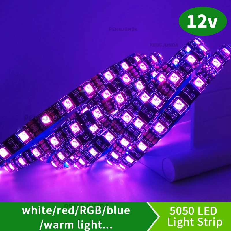 DC12V LED Strip 5050SMD 60LEDs/M DIY Flexible LED Light Waterproof RGB 5050 LED Tape For TV Background Lighting Decoration