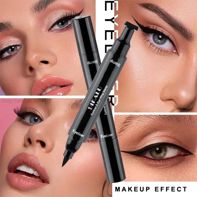 2 In1 Stamp Double-ended Fast Dry Eyeliner Waterproof Lasting Triangle Non-smudge Liquid EyeLiner Pencil Makeup korean cosmetics liquid eyeliner eyeliner pencil