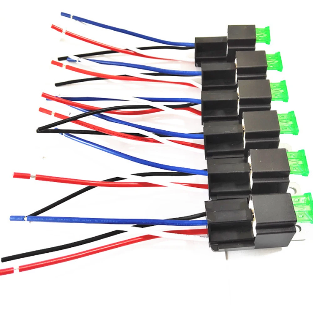 

Automotive Relay Switches 30A Fuse Relay Harness Set Pre wired Sockets Ideal for Car Accessories Easy Installation