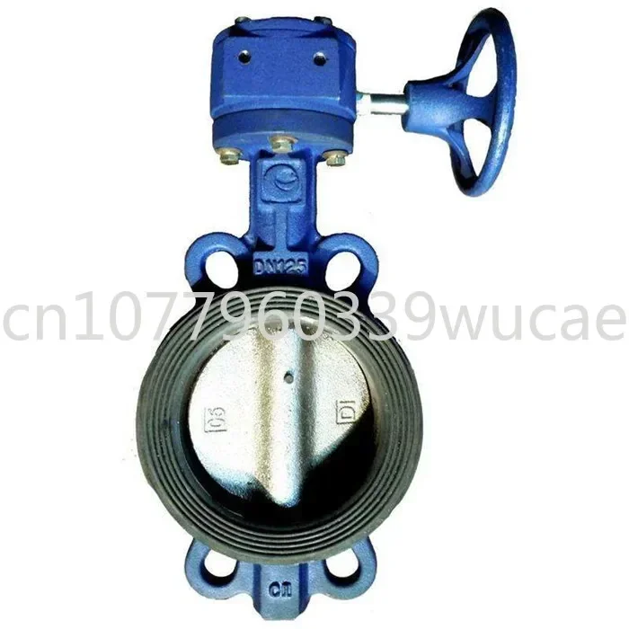 

Transmission cast iron butterfly valve D71X wafer type manual turbine DN125