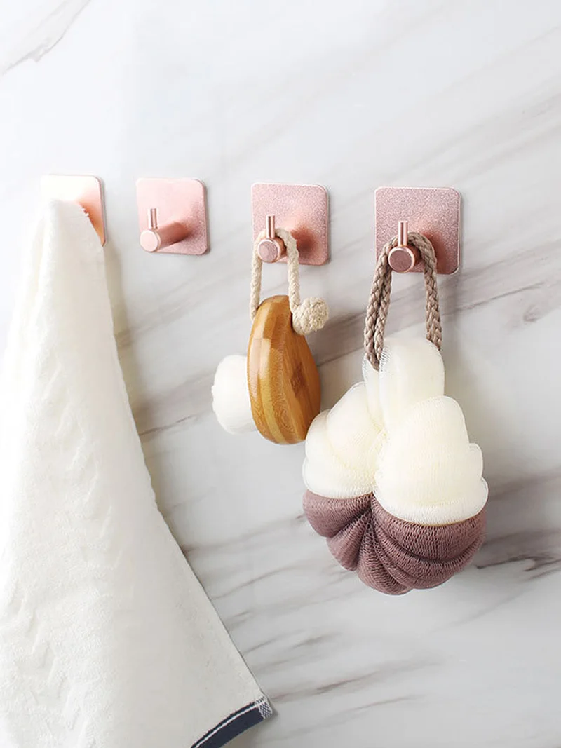 

Multi-purpose Wall Hook Door Keys Cloth Coat Hook Bathroom Towel Robe Hanger Hook Adhesive Kitchen Hardware Rack Shelf Bag Hook