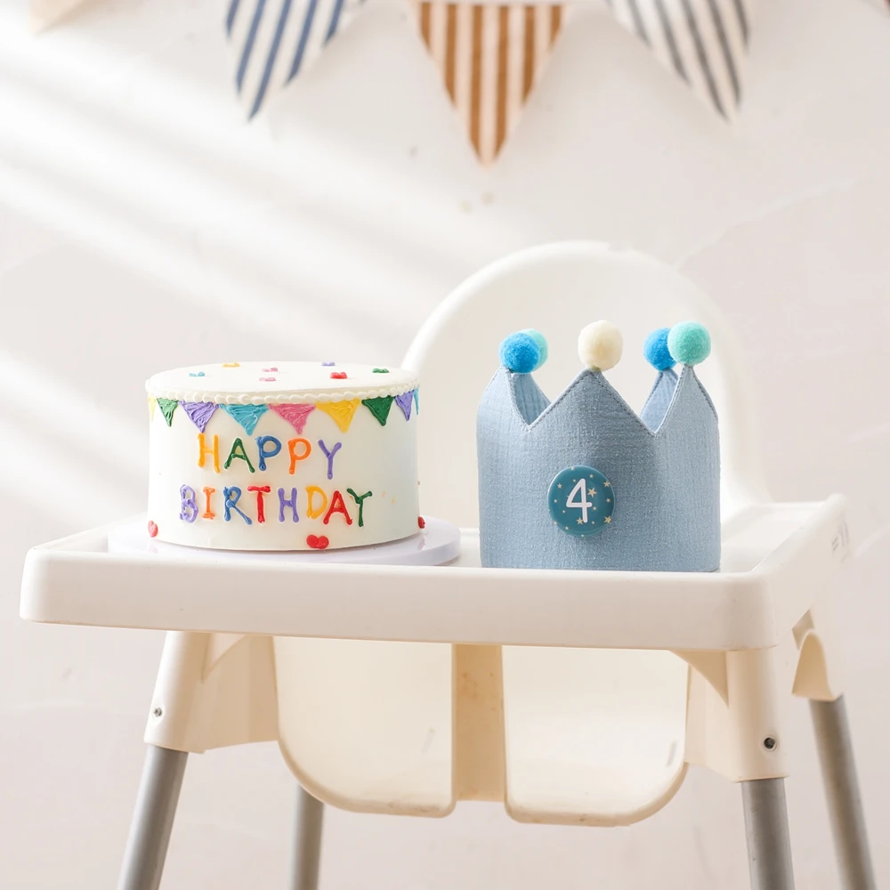 Baby Geburtstag Party Krone Hüte Wollkugel Stirnband Hut für Kinder Party Baby Zubehör Fotografie Prop 0-9 Jahre Geburtstagsgeschenk – Detail 15