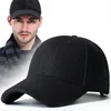 Men's Baseball Cap Wool Winter Hat 2021 Thickened Big Head Circumference Hat Fashion Warm Trucker Cap Outdoor Sport Dad Hat 2
