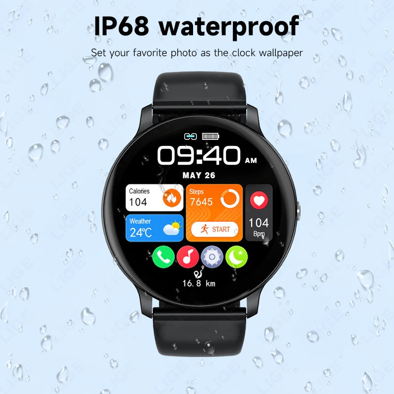 LIGE Bluetooth Call Women Smart Watch Men Sports Fitness Watches Heart Rate Health Monitor Smartwatch Ladies For Android iOS 6