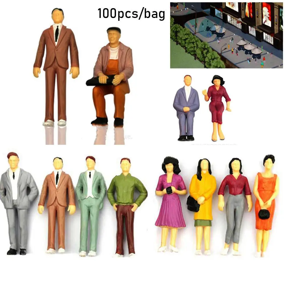 

Pose 1:100/1:150/1:75/1:50 Scale ABS Material Model Building Passengers Train Scenery People Figures DIY Character