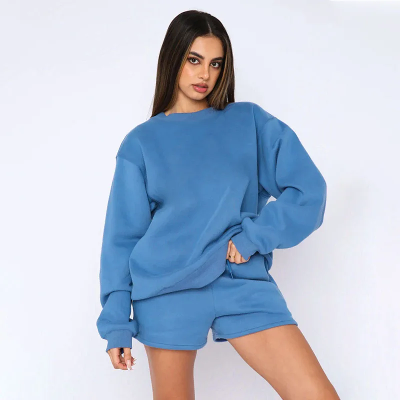 

Women Sporty Sweatsuits Sexy Two Piece Set Sweatshirt For Woman Outfits Shorts Matching Sets Female Club Tracksuits