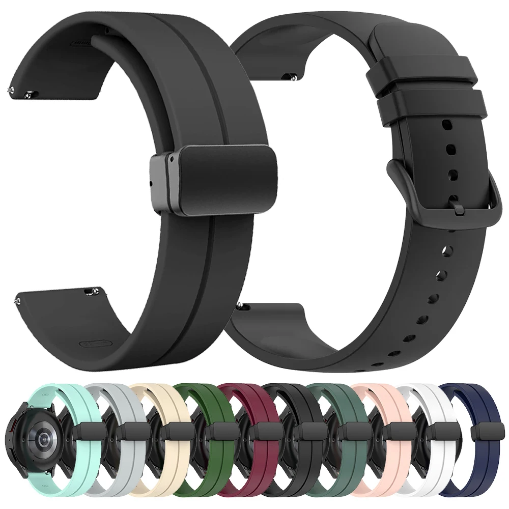 Magnetic Buckle Silicone Strap Bracelet - Versatile Replacement Band, 20mm/22mm