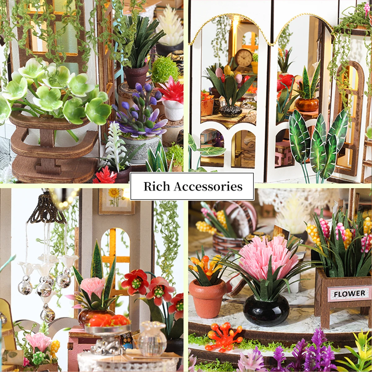 DIY Wooden Miniature Model Kit Hanging Garden Casa Doll Houses 3D Puzzle Dollhouse With Furniture for Friends Christmas Gifts 6