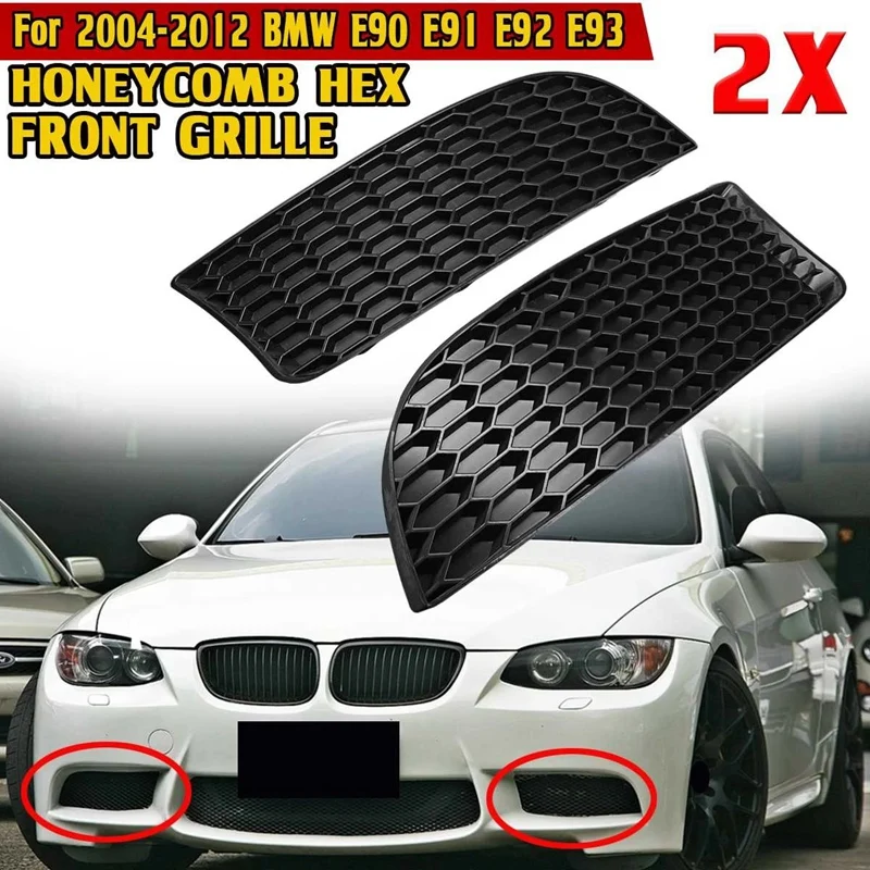 자동차 폰트 하단 범퍼 안개등 그릴 커버 램프 그릴, BMW E90 E91 E92 E93 2004-2012, E90 하이 퀄리티 M3 스타일