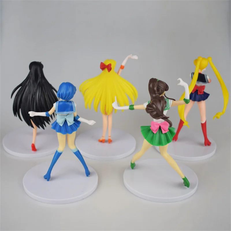 Neue Cartoon 23cm Anime Sailor Moon Tsukino Actionfigur mit Flügeln Spielzeugpuppe Kuchendekoration PVC-Modell Mädchengeschenk für Kinder – Detail 12