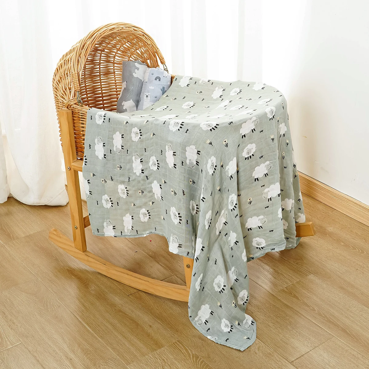 Kangobaby #My Soft Life# 3pcs Set Bamboo Cotton Baby Muslin Swaddle Blanket Newborn Bath Towel Infant Wrap 4