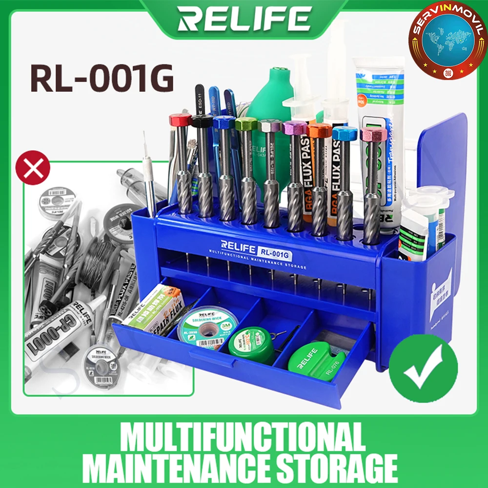 

RELIFE RL-001G Multifunction Storage Box Large Capacity Classified Storage Neat Convenient Strong Durable Mobile Phone Repair