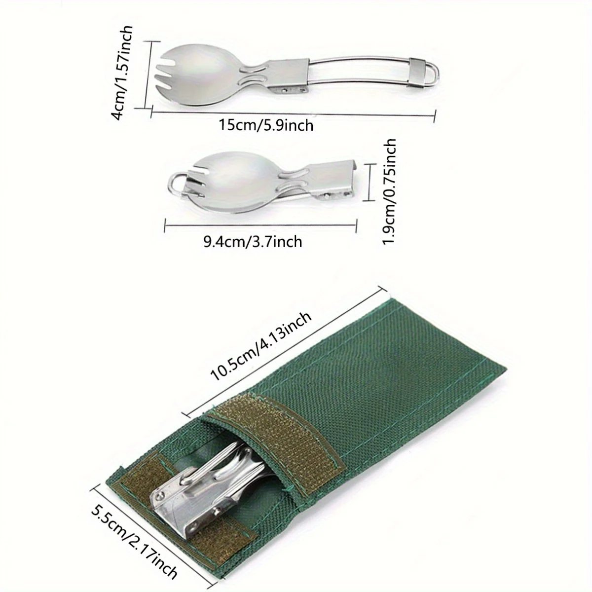 1pc-Titanium Folding Spork Outdoor Camping Supplies