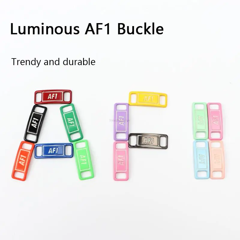 Luminous AF1 Laces Buckle Fashion Shoe Charms Quality Metal Shoelaces Decorations Chapa Air Force Sneaker One Shoes Accessories